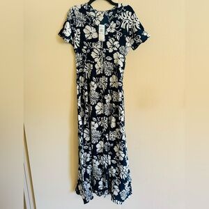 NWT Ocean Echo Navy Blue Roxy Hawaiian Dress